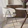 Buy Dining chair - Upholstered in Bouclé Fabric - Manar White 61152 in the Europe