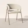 Buy Dining chair - Upholstered in Bouclé Fabric - Manar White 61152 - in the EU