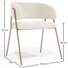 Buy Dining chair - Upholstered in Bouclé Fabric - Manar White 61152 at MyFaktory