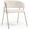 Buy Dining chair - Upholstered in Bouclé Fabric - Manar White 61152 at MyFaktory