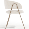 Buy Dining chair - Upholstered in Bouclé Fabric - Manar White 61152 with a guarantee