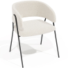 Buy Dining chair - Upholstered in Bouclé Fabric - Manar White 61153 in the Europe