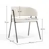 Buy Dining chair - Upholstered in Bouclé Fabric - Manar White 61153 - prices