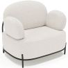 Buy Design armchair - Upholstered in bouclé fabric - Munum White 61156 in the Europe