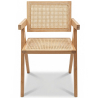 Buy Dining Chair in Cane Rattan - with Armrests - Leru Natural wood 61162 - in the EU