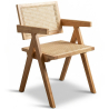 Buy Dining Chair in Cane Rattan - with Armrests - Leru Natural wood 61162 at MyFaktory