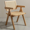 Buy Dining Chair in Cane Rattan - with Armrests - Leru Natural wood 61162 home delivery