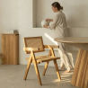 Buy Dining Chair in Cane Rattan - with Armrests - Leru Natural wood 61162 - prices
