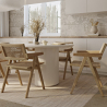 Buy Dining Chair in Cane Rattan - with Armrests - Leru Natural wood 61162 - prices