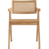 Buy Dining Chair in Cane Rattan - with Armrests - Leru Natural wood 61162 - in the EU