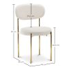 Buy Dining Chair - Upholstered in Bouclé Fabric - Ara White 61165 at MyFaktory