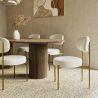 Buy Dining Chair - Upholstered in Bouclé Fabric - Ara White 61165 home delivery