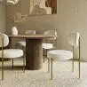 Buy Dining Chair - Upholstered in Bouclé Fabric - Ara White 61165 with a guarantee