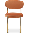 Buy Dining Chair - Upholstered in Velvet - Golden metal - Ara Orange 61166 - in the EU