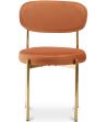 Buy Dining Chair - Upholstered in Velvet - Golden metal - Ara Orange 61166 - in the EU