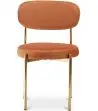 Buy Dining Chair - Upholstered in Velvet - Golden metal - Ara Orange 61166 - in the EU