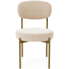 Buy Dining Chair - Upholstered in Velvet - Golden metal - Ara Beige 61166 - in the EU