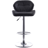 Buy Swivel Chromed Metal Backrest Bar Stool - Height Adjustable White 49746 - in the EU