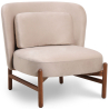 Buy Velvet upholstered armchair with wood - Ebbe Beige 61215 at MyFaktory