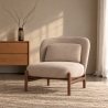 Buy Velvet upholstered armchair with wood - Ebbe Beige 61215 - prices