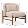 Buy Velvet upholstered armchair with wood - Ebbe Beige 61215 - in the EU