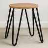 Buy Hairpin Stool - 42cm - Light wood and metal Fuchsia 61217 - prices
