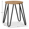 Buy Hairpin Stool - 42cm - Light wood and metal Light grey 61217 at MyFaktory