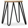 Buy Hairpin Stool - 42cm - Light wood and metal Light grey 61217 - in the EU