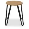 Buy Hairpin Stool - 42cm - Light wood and metal Light grey 61217 in the Europe