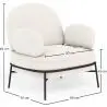 Buy Designer Armchair - Upholstered in Bouclé Fabric - Hedar White 61223 - in the EU