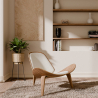 Buy Designer armchair - Scandinavian armchair - Boucle upholstery - Luna White 61247 - prices