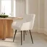 Buy Dining Chair with Armrests - Upholstered in Premium Bouclé - Carrol White 61267 - in the EU