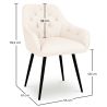 Buy Dining Chair with Armrests - Upholstered in Premium Bouclé - Carrol White 61267 - prices