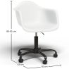 Buy Office Chair with Armrests - Desk Chair with Wheels - Emery Black Frame White 61269 - in the EU