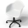 Buy Office Chair with Armrests - Desk Chair with Wheels - Emery Black Frame White 61269 home delivery