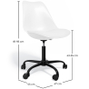 Buy Swivel Office Chair Tulip with Wheels - Black Frame White 61270 - in the EU