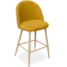 Buy Fabric Upholstered Stool - Scandinavian Design - 66cm - Bennett Yellow 61276 with a guarantee