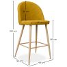 Buy Fabric Upholstered Stool - Scandinavian Design - 66cm - Bennett Yellow 61276 in the Europe
