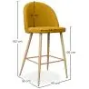Buy Fabric Upholstered Stool - Scandinavian Design - 66cm - Bennett Yellow 61276 in the Europe
