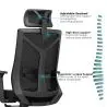 Buy Ergonomic Office Chair with Wheels and Armrests - Retor Black 61279 home delivery