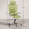 Buy Ergonomic Office Chair with Wheels and Armrests - Techas Green 61281 - in the EU