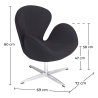 Buy Curved Design Swivel Armchair - Fabric Uphostered - Colette Black 13662 - prices