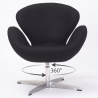 Buy Curved Design Swivel Armchair - Fabric Uphostered - Colette Black 13662 at MyFaktory
