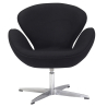 Buy Curved Design Swivel Armchair - Fabric Uphostered - Colette Black 13662 - in the EU