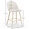 Buy Stool Upholstered in Bouclé Fabric - Scandinavian Design - 66cm - Bennett White 61285 with a guarantee
