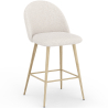 Buy Stool Upholstered in Bouclé Fabric - Scandinavian Design - 66cm - Bennett White 61285 at MyFaktory