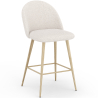 Buy Stool Upholstered in Bouclé Fabric - Scandinavian Design - Bennett White 61285 - prices