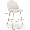 Buy Stool Upholstered in Bouclé Fabric - Scandinavian Design - Bennett White 61285 home delivery