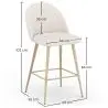 Buy Stool Upholstered in Bouclé Fabric - Scandinavian Design - 66cm - Bennett White 61285 - in the EU