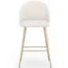Buy Stool Upholstered in Bouclé Fabric - Scandinavian Design - Bennett White 61285 - in the EU